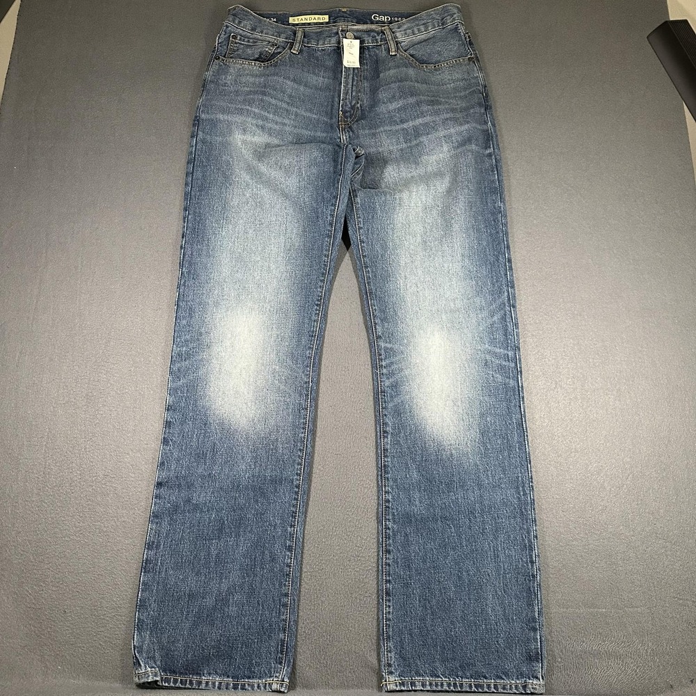 Gap Standard 1969 Jeans Mens 33x34 Blue Regular Straight Leg Denim Medium Wash